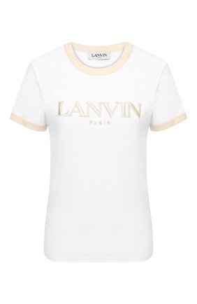 Женская хлопковая футболка LANVIN белого цвета по цене 26500 руб., арт. RW-T0688J-JR54-P21 | Фото 1 Женская хлопковая футболка LANVIN белого цвета, арт. RW-T0688J-JR54-P21 | Фото 1