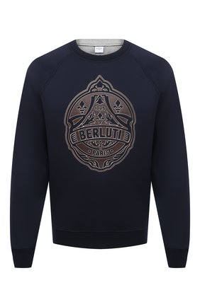 Мужской свитшот из вискозы BERLUTI синего цвета по цене 95250 руб., арт. R19JRL51-001 | Фото 1 Мужской свитшот из вискозы BERLUTI синего цвета, арт. R19JRL51-001 | Фото 1