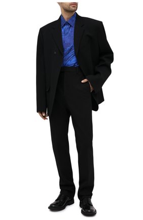 Мужская шелковая рубашка BERLUTI синего цвета по цене 93400 руб., арт. R19HTL52-001 | Фото 2 Мужская шелковая рубашка BERLUTI синего цвета, арт. R19HTL52-001 | Фото 2