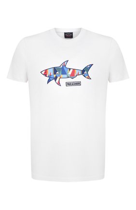 Мужская хлопковая футболка PAUL&SHARK белого цвета по цене 11050 руб., арт. 21411097/C00 | Фото 1 Мужская хлопковая футболка PAUL&SHARK белого цвета, арт. 21411097/C00 | Фото 1 (Рукава: Короткие; Длина (для топов): Стандартные; Принт: С принтом; Материал внешний: Хлопок; Стили: Кэжуэл)