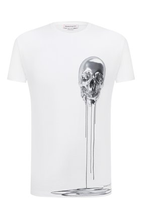 Мужская хлопковая футболка ALEXANDER MCQUEEN белого цвета по цене 27750 руб., арт. 632397/QPZ86 | Фото 1 Мужская хлопковая футболка ALEXANDER MCQUEEN белого цвета, арт. 632397/QPZ86 | Фото 1 (Длина (для топов): Стандартные; Рукава: Короткие; Материал внешний: Хлопок; Принт: С принтом; Стили: Панк)