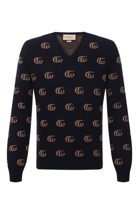 Мужской шерстяной свитер GUCCI синего цвета по цене 64400 руб., арт. 645292/XKBPF | Фото 1 Мужской шерстяной свитер GUCCI синего цвета, арт. 645292/XKBPF | Фото 1