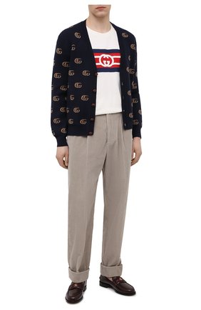 Мужской шерстяной кардиган GUCCI синего цвета по цене 84300 руб., арт. 645291/XKBPF | Фото 2 Мужской шерстяной кардиган GUCCI синего цвета, арт. 645291/XKBPF | Фото 2