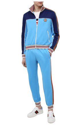 Мужской толстовка GUCCI голубого цвета по цене 118900 руб., арт. 645206/XJC5N | Фото 2 Мужской толстовка GUCCI голубого цвета, арт. 645206/XJC5N | Фото 2