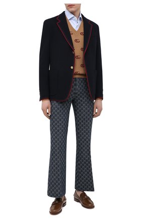 Мужские кожаные лоферы GUCCI коричневого цвета по цене 66600 руб., арт. 644724/17X10 | Фото 2 Мужские кожаные лоферы GUCCI коричневого цвета, арт. 644724/17X10 | Фото 2