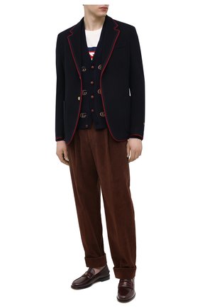 Мужские кожаные лоферы GUCCI бордового цвета по цене 66600 руб., арт. 644724/17X10 | Фото 2 Мужские кожаные лоферы GUCCI бордового цвета, арт. 644724/17X10 | Фото 2 (Материал внутренний: Натуральная кожа; Стили: Кэжуэл; Мужское Кросс-КТ: Лоферы-обувь)