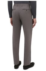 Мужские шерстяные брюки CANALI коричневого цвета, арт. 71019/AA02526 | Фото 4 (Материал внешний: Шерсть; Длина (брюки, джинсы): Стандартные; Стили: Классический; Случай: Формальный; Материал подклада: Вискоза)