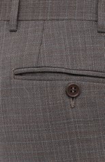 Мужские шерстяные брюки CANALI коричневого цвета, арт. 71019/AA02526 | Фото 5 (Материал внешний: Шерсть; Длина (брюки, джинсы): Стандартные; Стили: Классический; Случай: Формальный; Материал подклада: Вискоза)