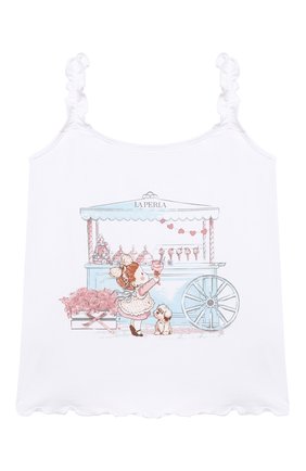 Детская хлопковая пижама LA PERLA голубого цвета по цене 9395 руб., арт. 70241/8A-14A | Фото 2 Детская хлопковая пижама LA PERLA голубого цвета, арт. 70241/8A-14A | Фото 2