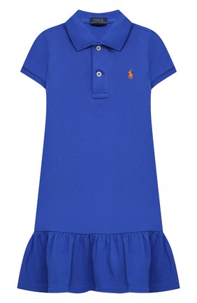 Детское хлопковое платье POLO RALPH LAUREN голубого цвета по цене 6505 руб., арт. 311812021 | Фото 1 Детское хлопковое платье POLO RALPH LAUREN голубого цвета, арт. 311812021 | Фото 1 (Девочки Кросс-КТ: Платье-одежда; Случай: Повседневный; Рукава: Короткие; Материал внешний: Хлопок; Ростовка одежда: 2 года | 92 см, 4 года | 104 см)