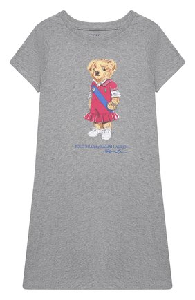 Детское хлопковое платье POLO RALPH LAUREN серого цвета по цене 7985 руб., арт. 313837200 | Фото 1 Детское хлопковое платье POLO RALPH LAUREN серого цвета, арт. 313837200 | Фото 1