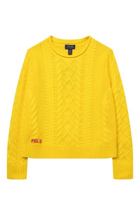 Детский хлопковый пуловер POLO RALPH LAUREN желтого цвета по цене 9950 руб., арт. 313834968 | Фото 1 Детский хлопковый пуловер POLO RALPH LAUREN желтого цвета, арт. 313834968 | Фото 1