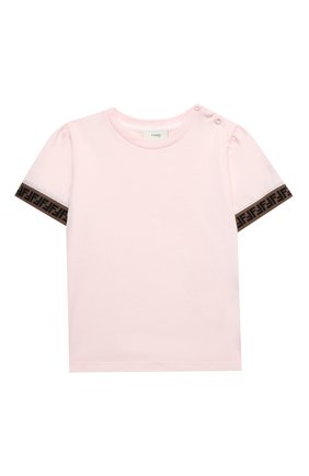 Детский хлопковая футболка FENDI розового цвета по цене 24300 руб., арт. BFI117/ST8/12M-24M | Фото 1 Детский хлопковая футболка FENDI розового цвета, арт. BFI117/ST8/12M-24M | Фото 1 (Рукава: Короткие; Региональные ограничения белый список (Axapta Mercury): RU; Материал внешний: Хлопок; Кросс-КТ НВ: Футболка; Ростовка одежда: 12 мес | 80 см, 18 мес | 86 см, 24 мес | 92 см)