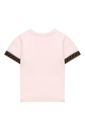 Детский хлопковая футболка FENDI розового цвета по цене 24300 руб., арт. BFI117/ST8/12M-24M | Фото 2 Детский хлопковая футболка FENDI розового цвета, арт. BFI117/ST8/12M-24M | Фото 2 (Рукава: Короткие; Региональные ограничения белый список (Axapta Mercury): RU; Материал внешний: Хлопок; Кросс-КТ НВ: Футболка; Ростовка одежда: 12 мес | 80 см, 18 мес | 86 см, 24 мес | 92 см)
