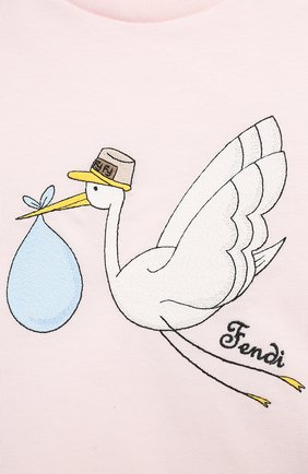 Детский хлопковая футболка FENDI розового цвета по цене 24300 руб., арт. BUI018/ST8/12M-24M | Фото 3 Детский хлопковая футболка FENDI розового цвета, арт. BUI018/ST8/12M-24M | Фото 3 (Рукава: Короткие; Региональные ограничения белый список (Axapta Mercury): RU; Материал внешний: Хлопок; Ростовка одежда: 12 мес | 80 см, 18 мес | 86 см, 24 мес | 92 см)