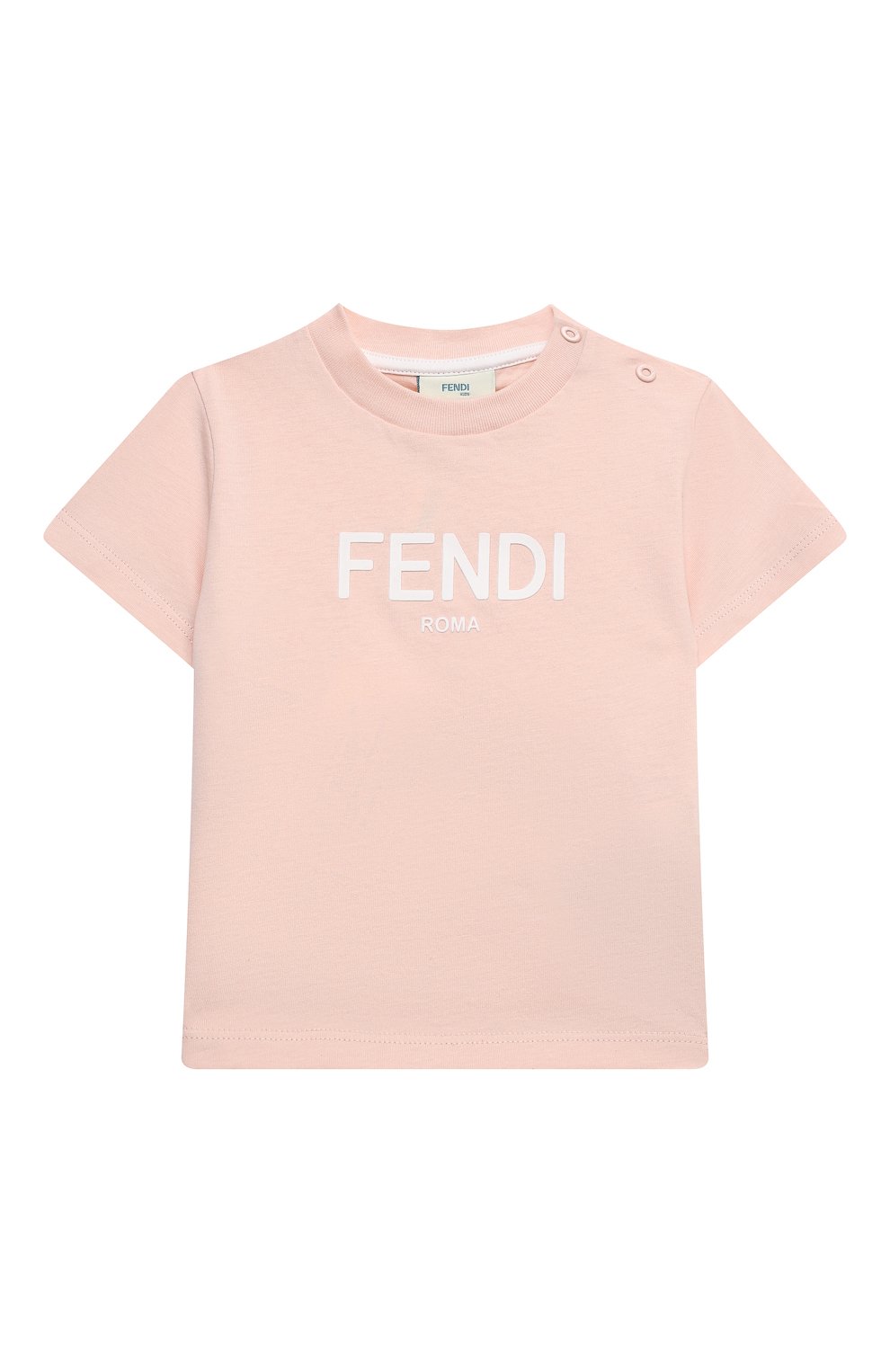 Детский хлопковая футболка FENDI светло-розового цвета, арт. BUI019/AEXL/12M-24M | Фото 1