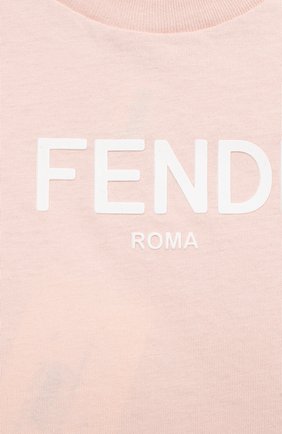 Детский хлопковая футболка FENDI светло-розового цвета по цене 8995 руб., арт. BUI019/AEXL/12M-24M | Фото 3 Детский хлопковая футболка FENDI светло-розового цвета, арт. BUI019/AEXL/12M-24M | Фото 3