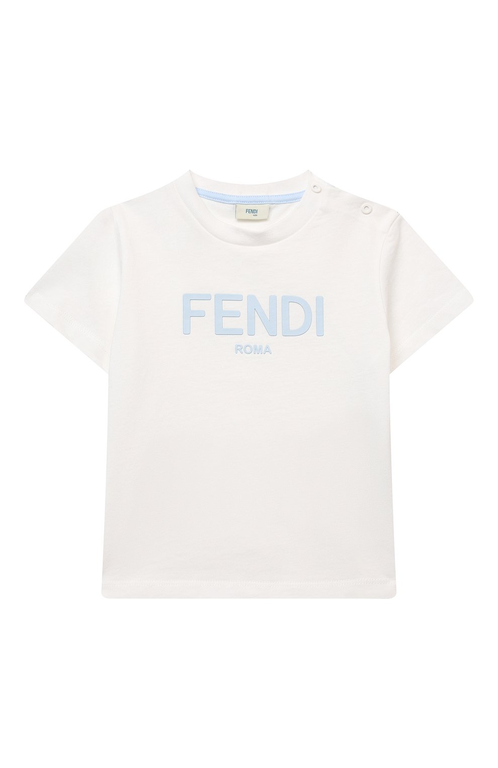 Детский хлопковая футболка FENDI белого цвета, арт. BUI019/AEXL/12M-24M | Фото 1