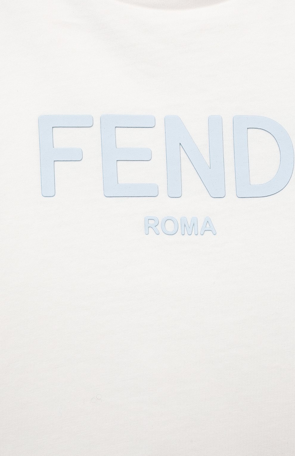 Детский хлопковая футболка FENDI белого цвета по цене 8995 руб., арт. BUI019/AEXL/12M-24M | Фото 3 Детский хлопковая футболка FENDI белого цвета, арт. BUI019/AEXL/12M-24M | Фото 3