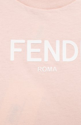 Детский хлопковая футболка FENDI светло-розового цвета по цене 8995 руб., арт. BUI019/AEXL/3M-9M | Фото 3 Детский хлопковая футболка FENDI светло-розового цвета, арт. BUI019/AEXL/3M-9M | Фото 3