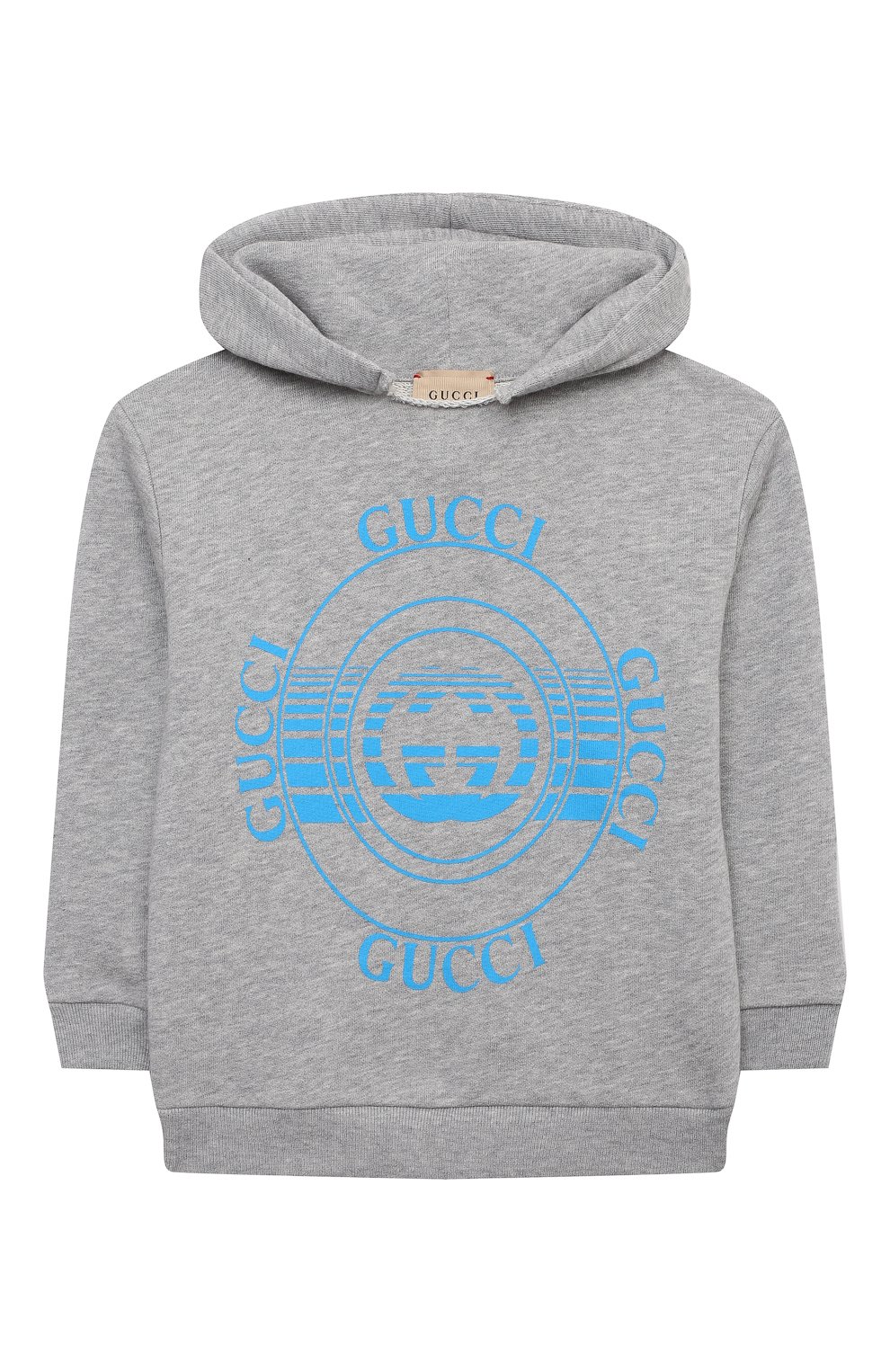 Детский хлопковое худи GUCCI серого цвета, арт. 548305/XJC7E | Фото 1