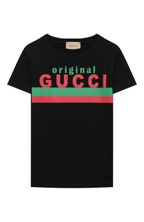 Детская хлопковая футболка GUCCI черного цвета по цене 13400 руб., арт. 561651/XJC7M | Фото 1 Детская хлопковая футболка GUCCI черного цвета, арт. 561651/XJC7M | Фото 1