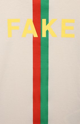 Детский хлопковая футболка GUCCI белого цвета по цене 11600 руб., арт. 576871/XJC7Q | Фото 3 Детский хлопковая футболка GUCCI белого цвета, арт. 576871/XJC7Q | Фото 3