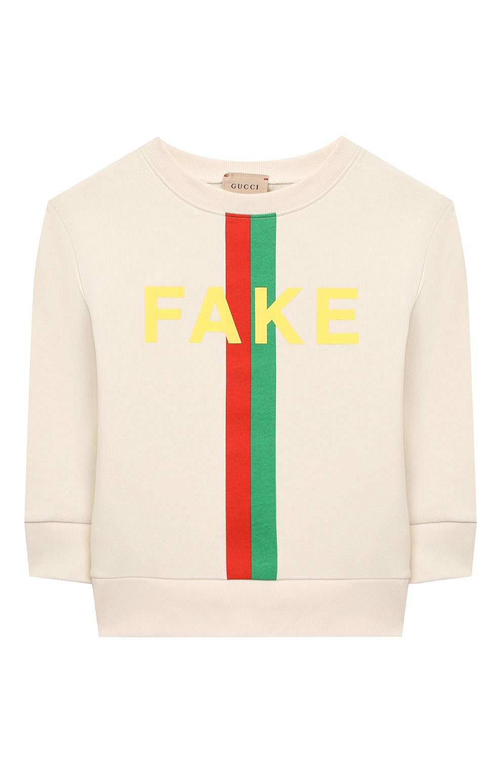 Мужского хлопковый свитшот GUCCI белого цвета, арт. 586138/XJC7F | Фото 1 (Мальчики Кросс-КТ: Толстовка-одежда, Свитшот-одежда; Региональные ограничения белый список (Axapta Mercury): RU; Ростовка одежда: 10 - 11 лет | 140 - 146см, 4 года | 104 см, 5 лет | 110 см, 6 лет | 116 см, 8 лет | 128 см)