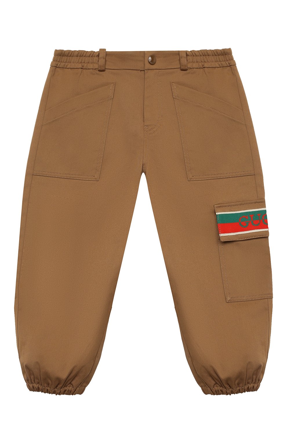 Детские хлопковые джоггеры GUCCI бежевого цвета, арт. 638090/XWAML | Фото 1