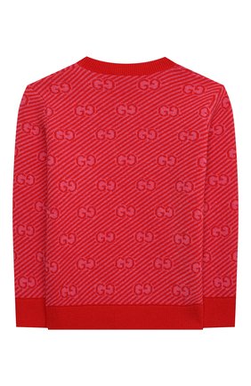 Детский шерстяной пуловер GUCCI красного цвета по цене 37400 руб., арт. 638305/XKBNH | Фото 2 Детский шерстяной пуловер GUCCI красного цвета, арт. 638305/XKBNH | Фото 2