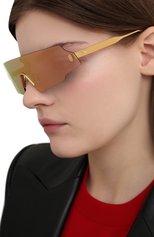 Женские солнцез�ащитные очки FENDI розового цвета, арт. 0440 000 | Фото 2 (Региональные ограничения белый список (Axapta Mercury): RU; Тип очков: С/з; Очки форма: Маска; Оптика Гендер: оптика-женское)