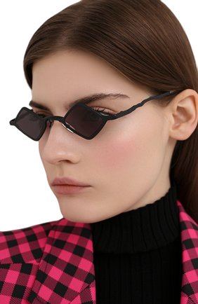 Женские солнцезащитные очки KUB0RAUM черного цвета, арт. Z14 BM 2GRAY | Фото 2 (Тип очков: С/з; Региональные ограничения белый список (Axapta Mercury): RU; Кросс-КТ: С/з-унисекс; Оптика Гендер: оптика-унисекс; Очки форма: Креативные)