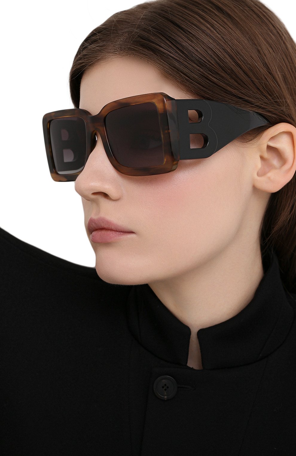 Женские солнцезащитные очки BURBERRY коричневого цвета, арт. 4312-38688G | Фото 2 (Рег иональные ограничения белый список (Axapta Mercury): RU; Тип очков: С/з; Очки форма: Квадратные; Оптика Гендер: оптика-женское)