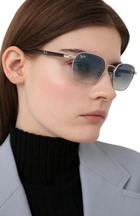 Женские солнцезащитные очки RAY-BAN серебряного цвета по цене 13300 руб., арт. 3664-003/19 | Фото 2 Женские солнцезащитные очки RAY-BAN серебряного цвета, арт. 3664-003/19 | Фото 2