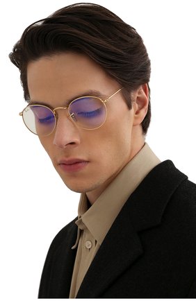Женские солнцезащитные очки RAY-BAN золотого цвета по цене 14100 руб., арт. 3447-9196BL | Фото 3 Женские солнцезащитные очки RAY-BAN золотого цвета, арт. 3447-9196BL | Фото 3