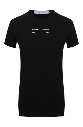 Женская хлопковая футболка PROENZA SCHOULER WHITE LABEL черного цвета по цене 13750 руб., арт. WL2114226-JC144 | Фото 1 Женская хлопковая футболка PROENZA SCHOULER WHITE LABEL черного цвета, арт. WL2114226-JC144 | Фото 1