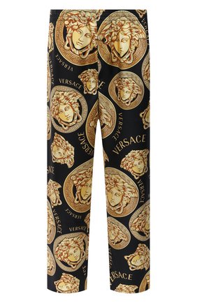 Мужские шелковые брюки VERSACE золотого цвета по цене 89950 руб., арт. AUU05051/1F00596 | Фото 1 Мужские шелковые брюки VERSACE золотого цвета, арт. AUU05051/1F00596 | Фото 1