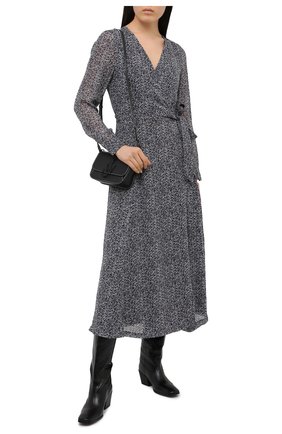Женское платье из вискозы GANNI темно-серого цвета по цене 24950 руб., арт. F5599 | Фото 2 Женское платье из вискозы GANNI темно-серого цвета, арт. F5599 | Фото 2