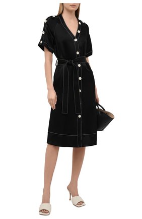 Женское платье из вискозы PROENZA SCHOULER WHITE LABEL черного цвета по цене 41200 руб., арт. WL2113140-BY194 | Фото 2 Женское платье из вискозы PROENZA SCHOULER WHITE LABEL черного цвета, арт. WL2113140-BY194 | Фото 2