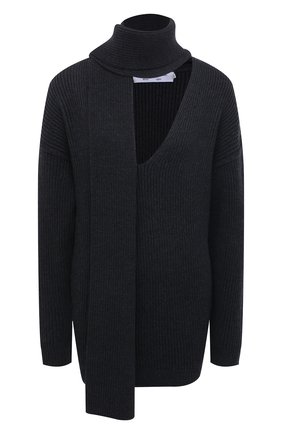 Женский шерстяной свитер PROENZA SCHOULER WHITE LABEL темно-серого цвета по цене 56100 руб., арт. WL2117571-KW120 | Фото 1 Женский шерстяной свитер PROENZA SCHOULER WHITE LABEL темно-серого цвета, арт. WL2117571-KW120 | Фото 1