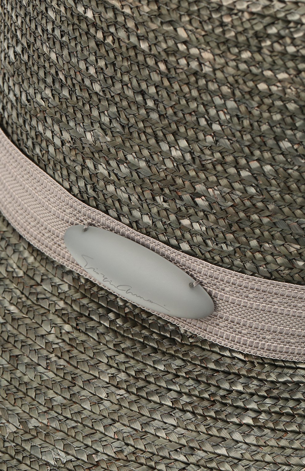 Женская соломенная шляпа GIORGIO ARMANI серого цвета по цене 47800 руб., арт. 797013/1P502 | Фото 3 Женская соломенная шляпа GIORGIO ARMANI серого цвета, арт. 797013/1P502 | Фото 3