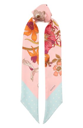 Женский шелковый шарф GUCCI розового цвета по цене 17700 руб., арт. 583480/3G001 | Фото 1 Женский шелковый шарф GUCCI розового цвета, арт. 583480/3G001 | Фото 1