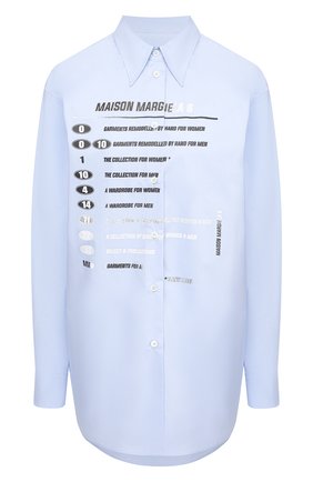 Женская хлопковая рубашка MM6 голубого цвета по цене 39400 руб., арт. S52DL0149/S47294 | Фото 1 Женская хлопковая рубашка MM6 голубого цвета, арт. S52DL0149/S47294 | Фото 1