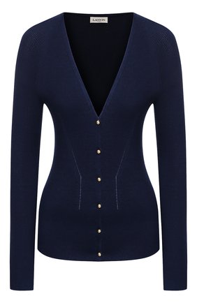 Женский кардиган из кашемира и шелка LANVIN темно-синего цвета по цене 94950 руб., арт. RW-JA710M-MA02-P21 | Фото 1 Женский кардиган из кашемира и шелка LANVIN темно-синего цвета, арт. RW-JA710M-MA02-P21 | Фото 1