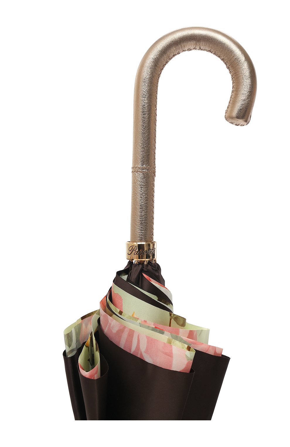 Женский зонт-трость PASOTTI OMBRELLI коричневого цвета, арт. 189/RAS0 54740/88/I35 | Фото 5 (Материал: Текстиль, Синтетический материал, Металл)