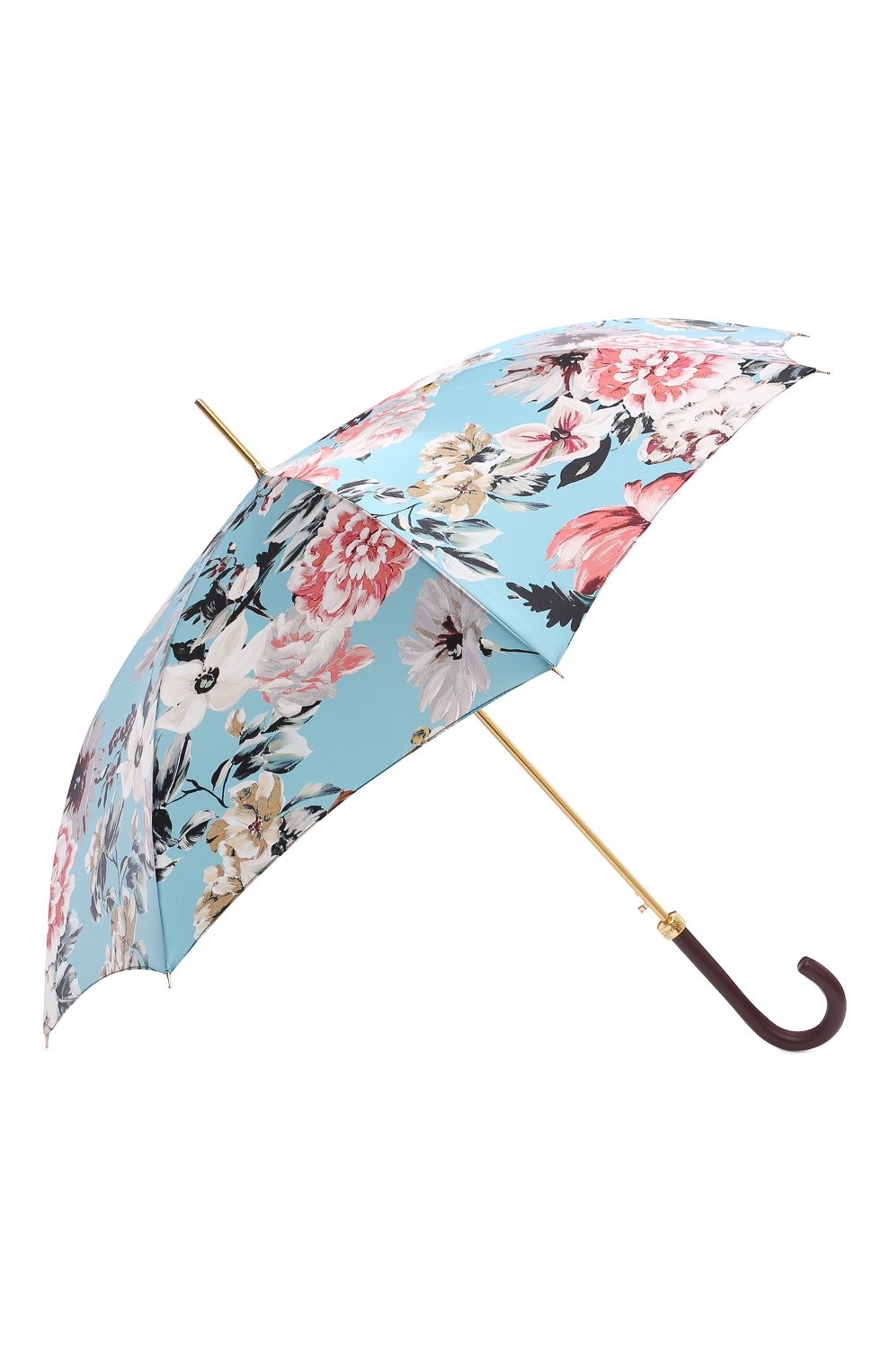 Женский зонт-трость PASOTTI OMBRELLI голубого цвета, арт. 20/RAS0 9A436/6 | Фото 2 (Материал: Текстиль, Синтетический материал, Металл)