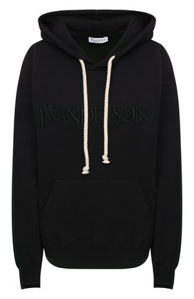 Женский хлопковое худи JW ANDERSON черного цвета по цене 22100 руб., арт. J00023 PG0408 | Фото 1 Женский хлопковое худи JW ANDERSON черного цвета, арт. J00023 PG0408 | Фото 1