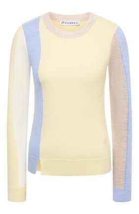 Женский шерстяной пуловер JW ANDERSON желтого цвета по цене 35950 руб., арт. KW0341 YN0008 | Фото 1 Женский шерстяной пуловер JW ANDERSON желтого цвета, арт. KW0341 YN0008 | Фото 1