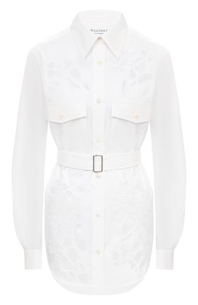 Женская хлопковая рубашка JW ANDERSON белого цвета по цене 66850 руб., арт. SH0085 PG0389 | Фото 1 Женская хлопковая рубашка JW ANDERSON белого цвета, арт. SH0085 PG0389 | Фото 1