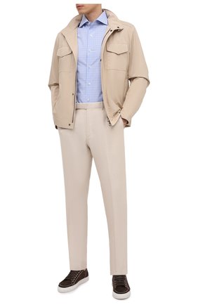 Мужские брюки из шерсти и льна ERMENEGILDO ZEGNA светло-бежевого цвета по цене 41350 руб., арт. 915F01/75TB12 | Фото 2 Мужские брюки из шерсти и льна ERMENEGILDO ZEGNA светло-бежевого цвета, арт. 915F01/75TB12 | Фото 2